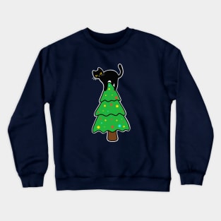 Angry Black Cat On Christmas Tree - Funny T-shirt for Christmas Crewneck Sweatshirt